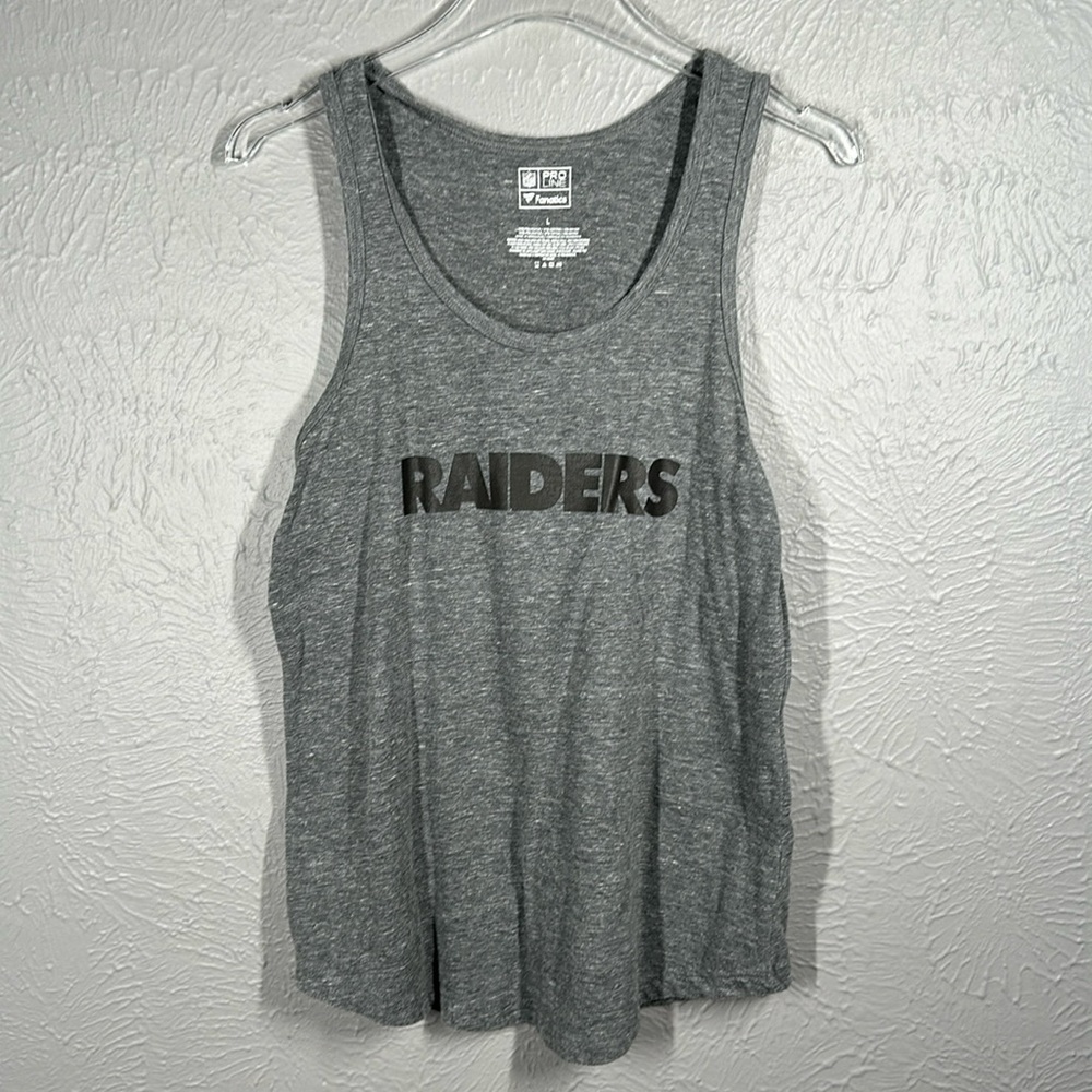 NFL Pro Line Fanatics RAIDERS Grey Tank Top Women's Size Large